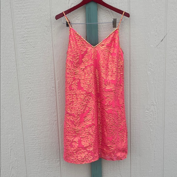 Lilly Pulitzer Dresses & Skirts - Lilly Pulitzer Lela Silk Slip Dress – Coral Reef Pineapple Clip
